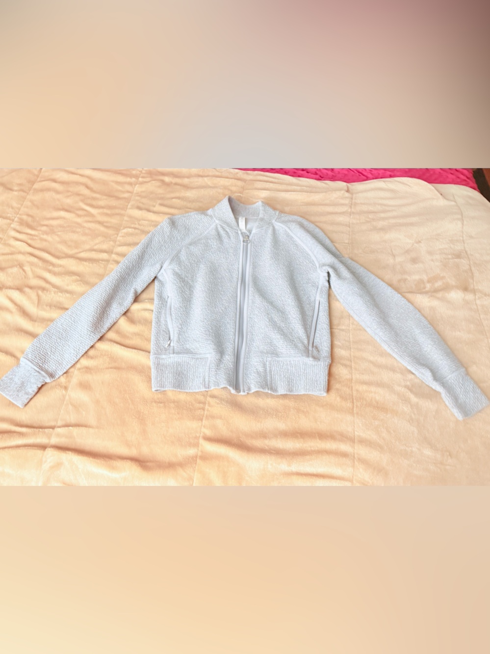 Lululemon Womans On Repeat Bomber Jacket Sz.4/Gray/Full Zip/Pockets
